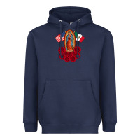 Navy our lady virgen de guadalupe mexican american flag holiday Heavyweight Hoodie - linhVisuals