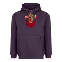 Plum our lady virgen de guadalupe mexican american flag holiday Heavyweight Hoodie - linhVisuals