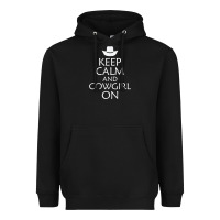 Black keep calm and cowgirl horse Heavyweight Hoodie - linhVisuals