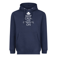 Navy keep calm and cowgirl horse Heavyweight Hoodie - linhVisuals