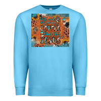 Ocean Blue all i need is a little bit of coffee and o whole lot of jesus Premium Sweatshirt - JahusDesignShop