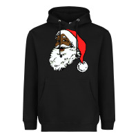 Black black santa claus christmas Heavyweight Hoodie - linhVisuals