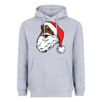 Heather Grey black santa claus christmas Heavyweight Hoodie - linhVisuals