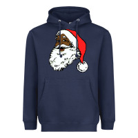 Navy black santa claus christmas Heavyweight Hoodie - linhVisuals