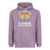 Lavender i like penguins and 3 people vintage Heavyweight Hoodie - linhVisuals