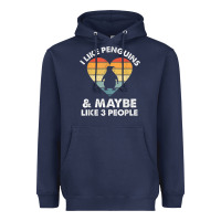 I Like Penguins And 3 People Vintage Heavyweight Hoodie | Teevron