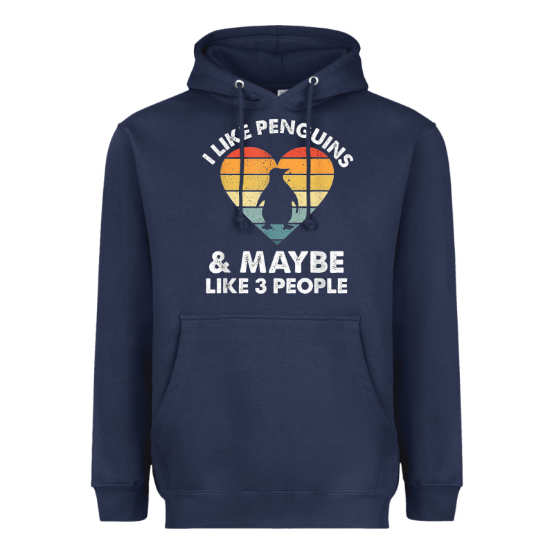 I Like Penguins And 3 People Vintage Heavyweight Hoodie by linhVisuals | Teevron