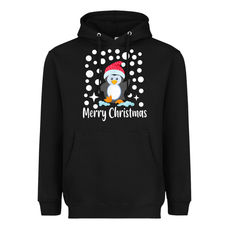 Penguin Merry Christmas With Snow Heavyweight Hoodie by linhVisuals | Teevron