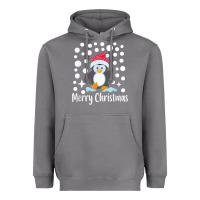 Storm penguin merry christmas with snow Heavyweight Hoodie - linhVisuals