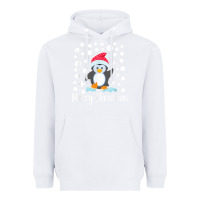 White penguin merry christmas with snow Heavyweight Hoodie - linhVisuals