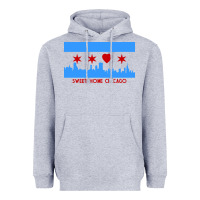 Heather Grey sweet home chicago Heavyweight Hoodie - linhVisuals