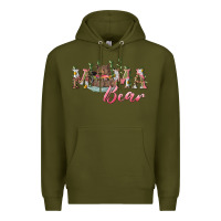 Army Green mama bear with daisy Premium Hoodie - RanaPortraitStore