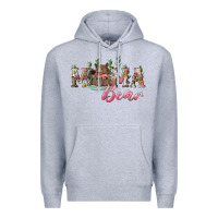 Heather Grey mama bear with daisy Premium Hoodie - RanaPortraitStore
