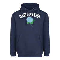 Navy grandmillennial hydrangea style garden club Heavyweight Hoodie - linhVisuals