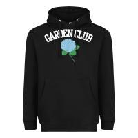 Black grandmillennial hydrangea style garden club Heavyweight Hoodie - linhVisuals