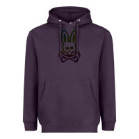 Plum psychedelic bunny easter day, qsycho bunnies, easter 2022 Heavyweight Hoodie - linhVisuals
