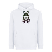 White psychedelic bunny easter day, qsycho bunnies, easter 2022 Heavyweight Hoodie - linhVisuals
