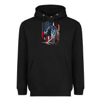 Black patriotic horse american flag   horse vintage Heavyweight Hoodie - linhVisuals