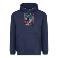 Navy patriotic horse american flag   horse vintage Heavyweight Hoodie - linhVisuals