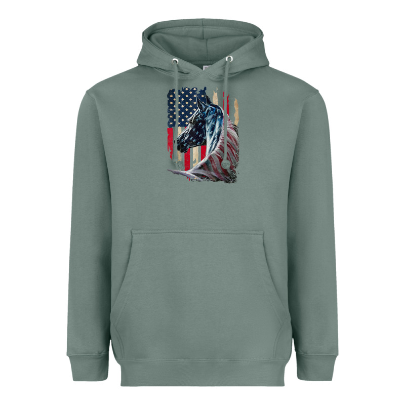 Patriotic Horse American Flag   Horse Vintage Heavyweight Hoodie by linhVisuals | Teevron