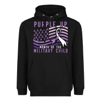 Black purple up month of the military child Heavyweight Hoodie - linhVisuals