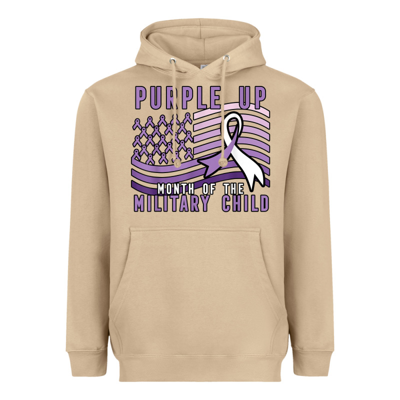 Purple Up Month Of The Military Child Heavyweight Hoodie by linhVisuals | Teevron