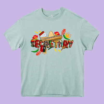 Cinco De Mayo Secretary Heavy Core Tee Designed By Cowgirlartshop
