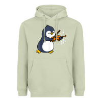 Matcha penguin playing violin animal Heavyweight Hoodie - linhVisuals