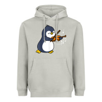 Moon Dust penguin playing violin animal Heavyweight Hoodie - linhVisuals