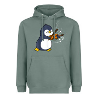Sage penguin playing violin animal Heavyweight Hoodie - linhVisuals