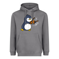 Storm penguin playing violin animal Heavyweight Hoodie - linhVisuals