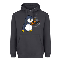 Smoke penguin playing violin animal Heavyweight Hoodie - linhVisuals