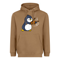 Toasted Coconut penguin playing violin animal Heavyweight Hoodie - linhVisuals