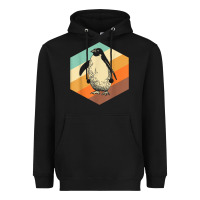 Black penguin retro vintage style penguin Heavyweight Hoodie - linhVisuals