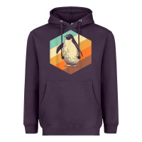 Plum penguin retro vintage style penguin Heavyweight Hoodie - linhVisuals