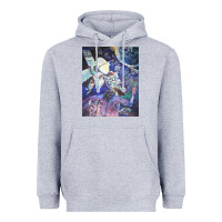 Heather Grey spaceship earth mural Heavyweight Hoodie - linhVisuals