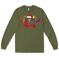 Army Green Christmas Grandpa Claus Long Sleeve Tee - FaDigitalArtStudio