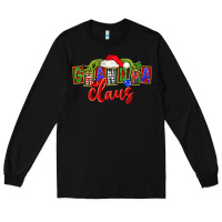 Black Christmas Grandpa Claus Long Sleeve Tee - FaDigitalArtStudio