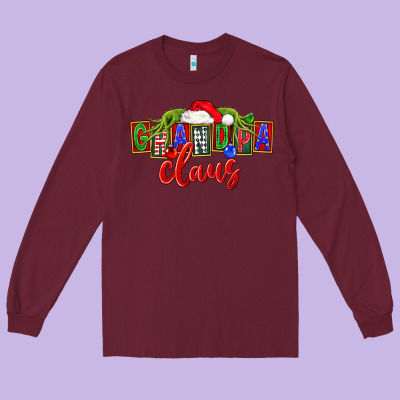 Christmas Grandpa Claus Long Sleeve Tee Designed By Fadigitalartstudio