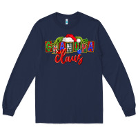 Navy Christmas Grandpa Claus Long Sleeve Tee - FaDigitalArtStudio