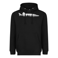 Black musky pine forest fishing angler Heavyweight Hoodie - linhVisuals