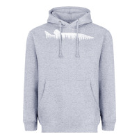 Heather Grey musky pine forest fishing angler Heavyweight Hoodie - linhVisuals