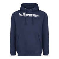 Navy musky pine forest fishing angler Heavyweight Hoodie - linhVisuals