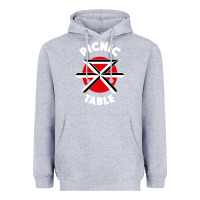 Heather Grey picnic table parody Heavyweight Hoodie - linhVisuals