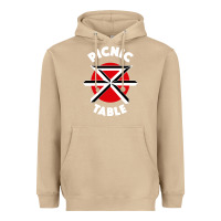 Mushroom picnic table parody Heavyweight Hoodie - linhVisuals
