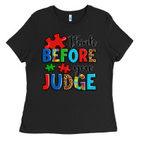 Black think before you judge Ladies Tee - OliviaCreatesArt