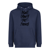 Navy make money not friends Heavyweight Hoodie - linhVisuals