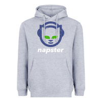 Heather Grey napster Heavyweight Hoodie - linhVisuals