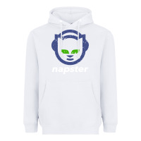White napster Heavyweight Hoodie - linhVisuals