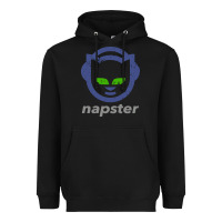 Black napster Heavyweight Hoodie - linhVisuals